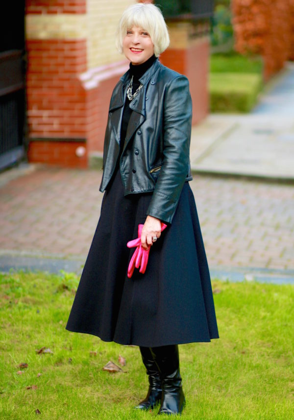 Re-styling my black biker jacket - Chic at any age