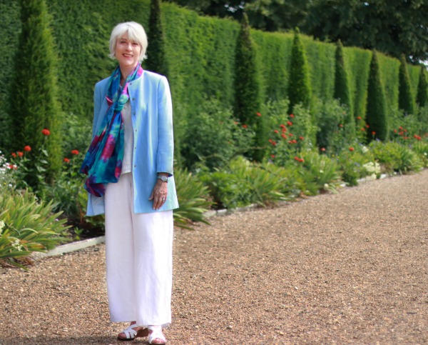 Shop your closet - blue linen coat - Chic at any age
