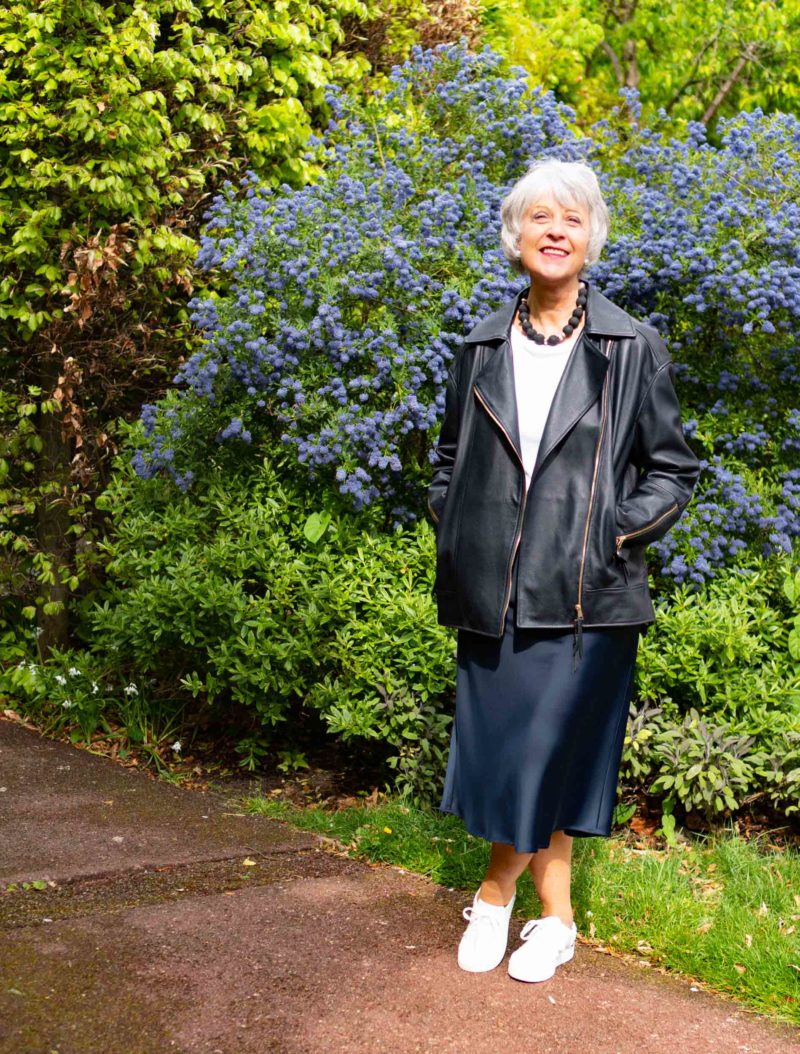 Styling a navy midi skirt three ways - Chic at any age