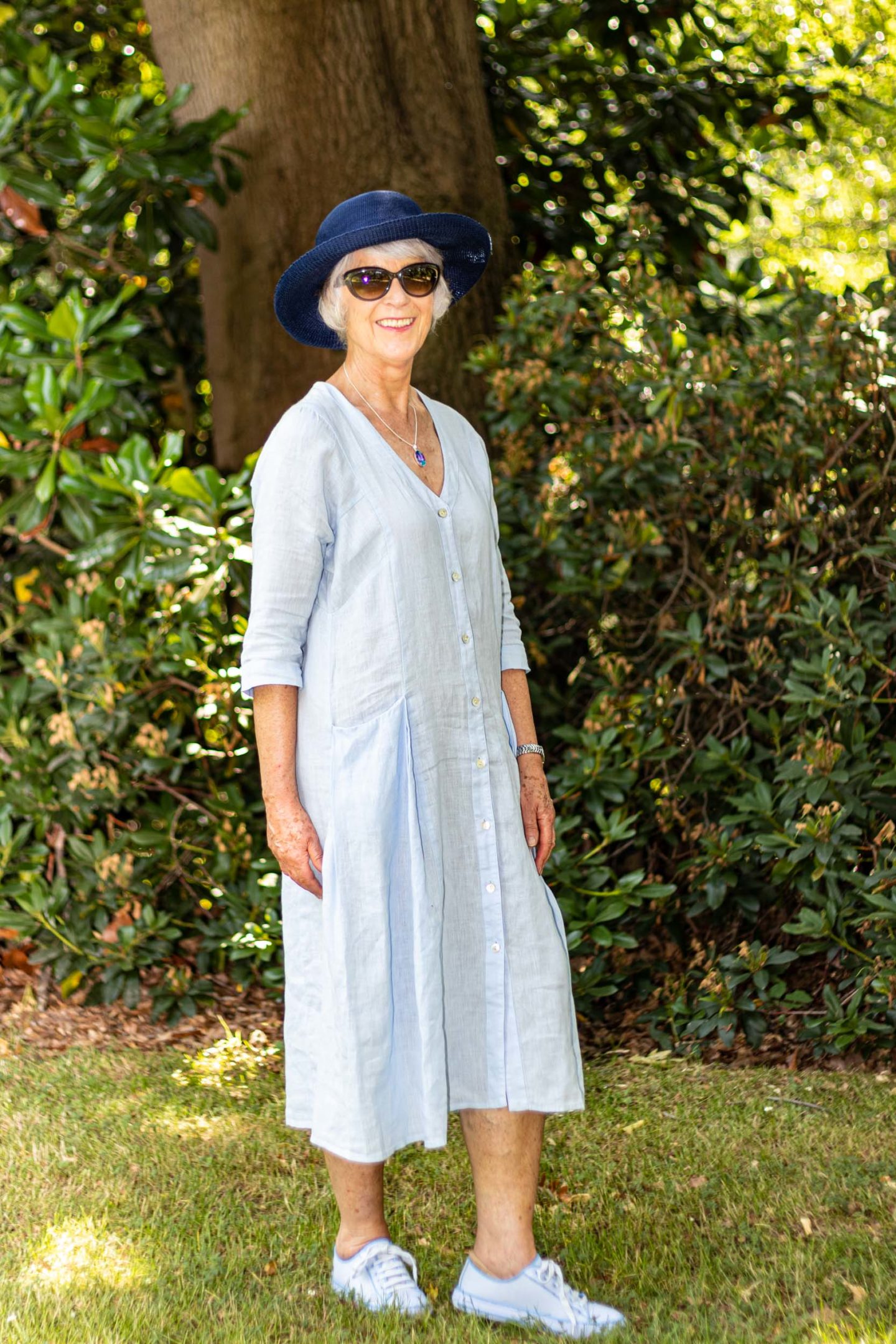 A cool linen dress is ideal for hot weather - Chic at any age